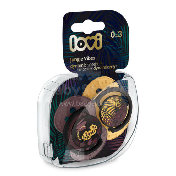 LOVI 22/901 Dynamic silicone pacifier 0-3m 2pcs Jungle Vibes Girl