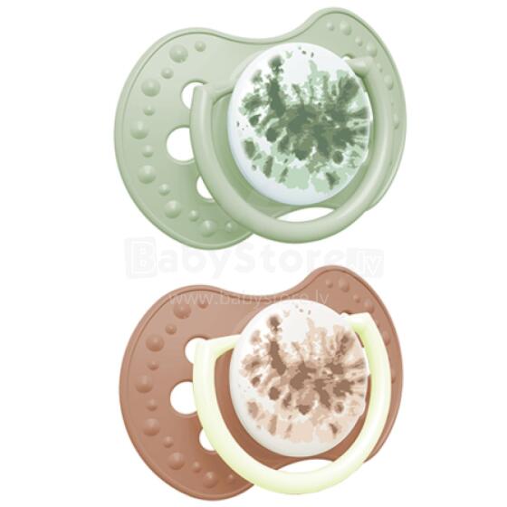 LOVI 22/919 Dynamic silicone pacifier 6-18m 2 pcs Tie Dye Green Girl