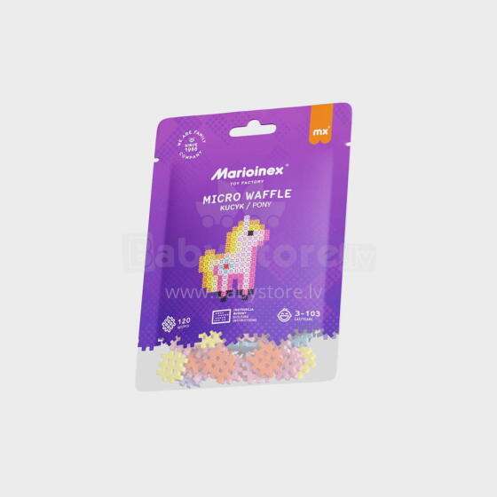 MARIOINEX 905876 Micro waffle blocks 120 pcs. (Pony)