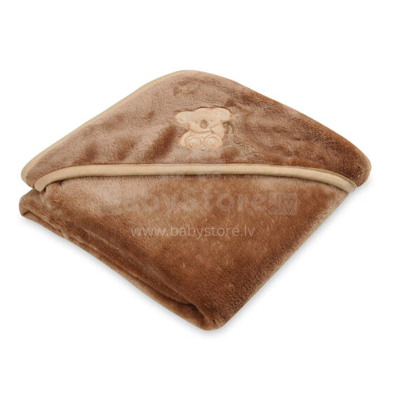 MATEX Microfibre blanket with hood KOALA for car seat 95x95 [TB0149_17] light brown