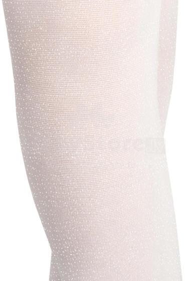 NOVITI RM010-G-01 Micro tights 40den white with glitter 140/146