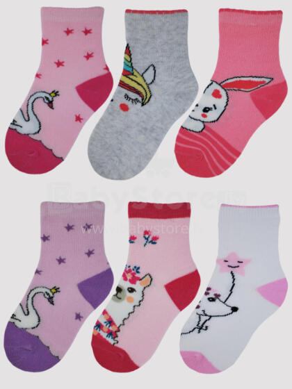 NOVITI SB010-G-01 Cotton socks patterned with lace. picot girl 15-18