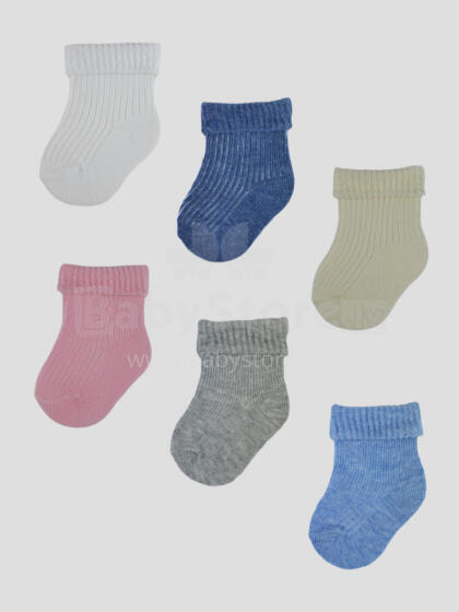NOVITI SB018-U-02 Cotton socks pressure-free rolled up mix 0-3m
