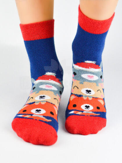 NOVITI SB060-U-05 Cotton socks XMAS Teddy bears 31/34