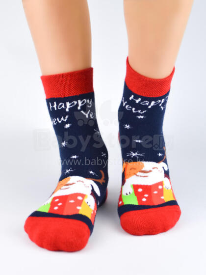 NOVITI SF012-U-01 Terry socks XMAS Happy New Year 31/34