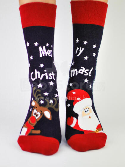 NOVITI SF012-U-04 Terry socks XMAS Merry Christmas 31/34
