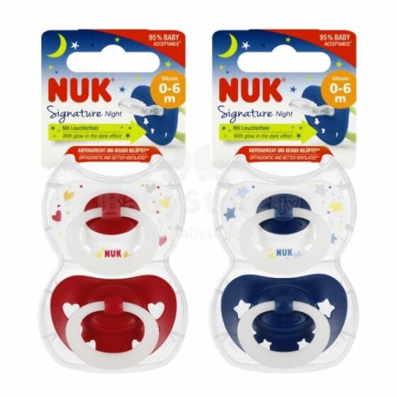 NUK 175270 Silicone Soother SIGNATURE NIGHT 0-6m