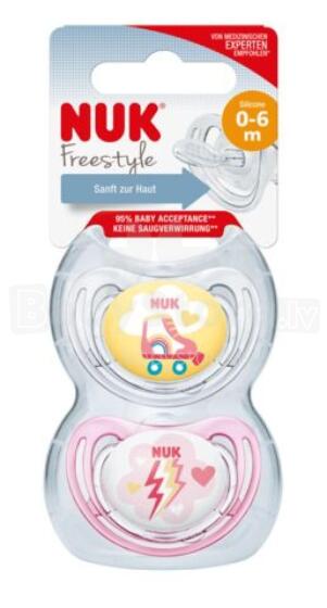 NUK 730133 Pacifier 1 FREESTYLE 2pcs silicone 0-6m*