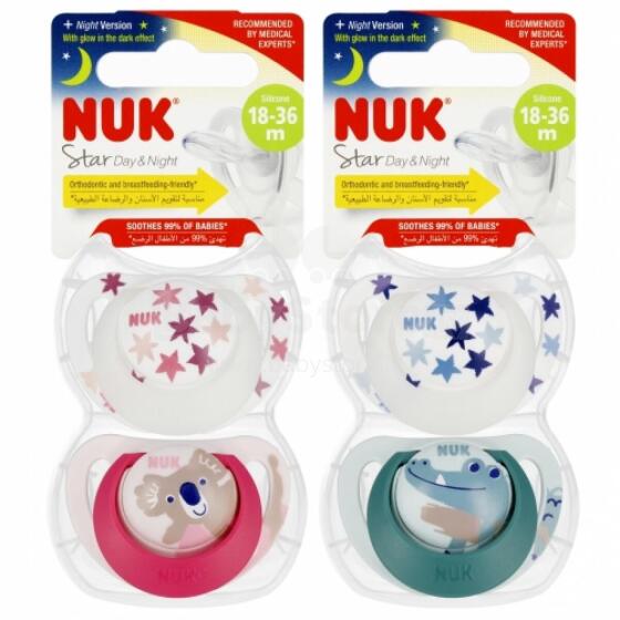 NUK 739735 Nomierinošs silikons STAR D&amp;N 18-36m 2 gab