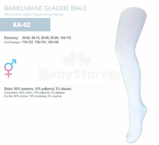 SCORPIO RA-02 Plain cotton tights white 52/56