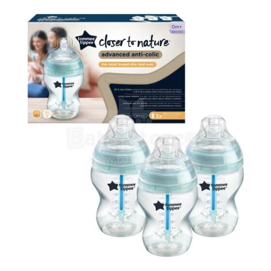 TOMMEE TIPPEE TTP422746 Anti-colic plastic bottle 260 ml 3 pack