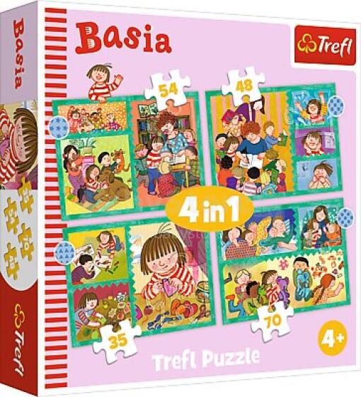 TREFL 34606 4в1 Пазл Приключения Баси