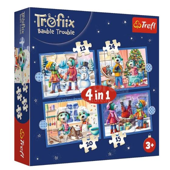 TREFL 34657 Пазл 4 в 1 В Трефлике идет снег