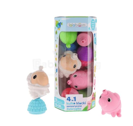 TREFL LALABOOM 61713 Ball-block set - farm animals - 18 pieces