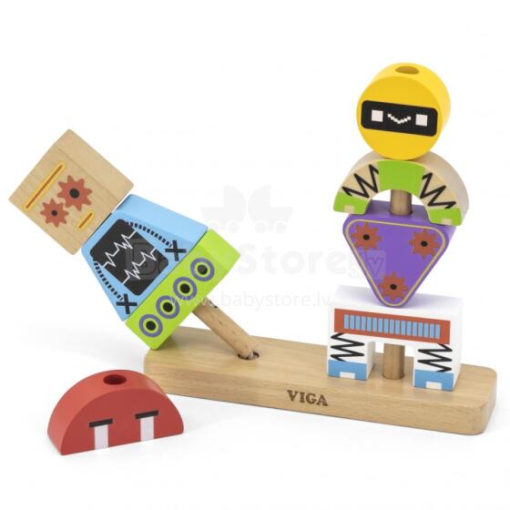 VIGA 44652 Pyramid puzzle Robots+Patterns 8 pcs.