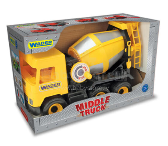 WADER 32124 Middle Truck - Yellow concrete mixer in a box