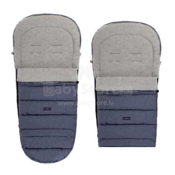 WOMAR iGROW Stroller Sleeping Bag 2.0 Grey Wool Premium Melange Navy Blue