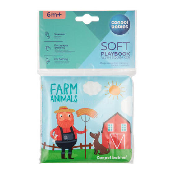 CANPOL 2/083 Soft Bath Book with Squeaker Farm