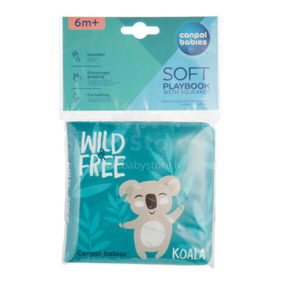CANPOL 2/083 Soft Bath Book with Squeaker Wild Animals