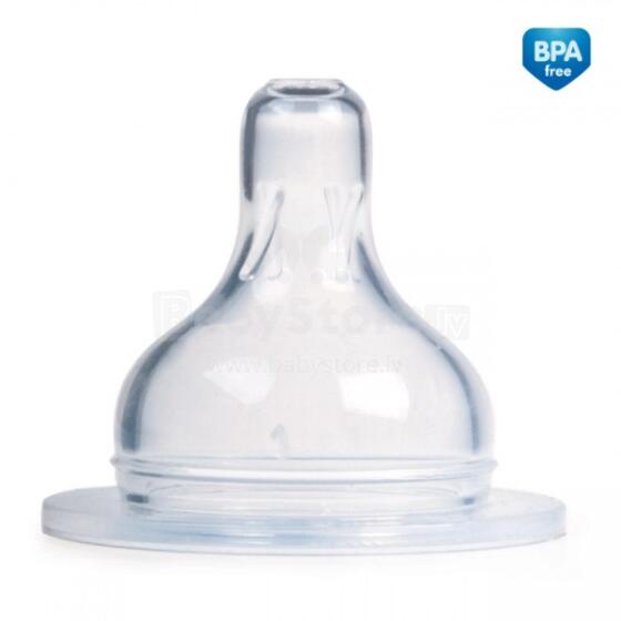 CANPOL 21/724 Teat for wide-neck bottles EasyStart silicone 3-flow 1 pc.