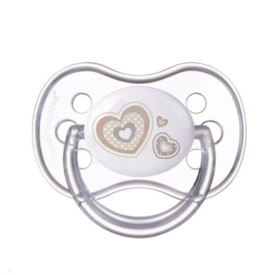 CANPOL 22/563 Soothing silicone round pacifier 6-18 months NEWBORN BABY beige