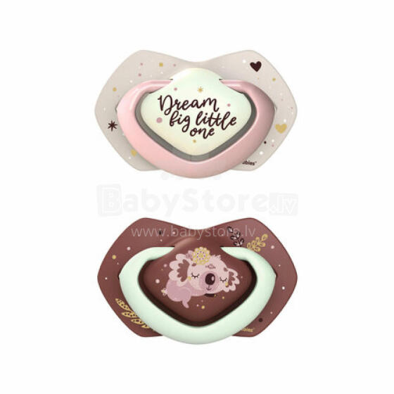 CANPOL 22/658 Silicone pacifier 0-6m symmetrical Sleepy Koala 2 pcs. pink