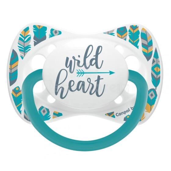 CANPOL 23/288 Soothing silicone symmetrical pacifier 0-6m WILD turquoise