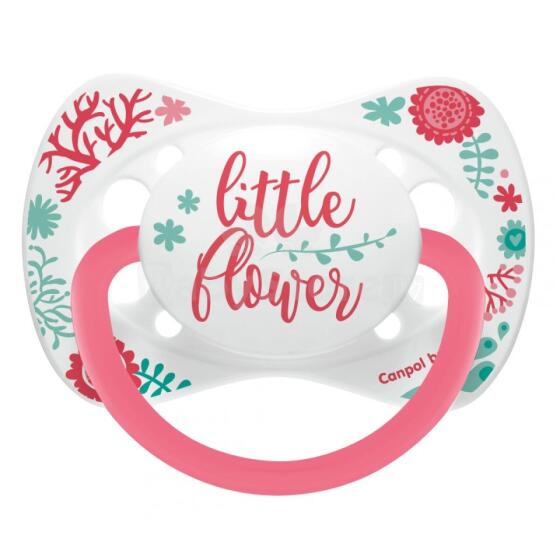 CANPOL 23/289 Soothing silicone symmetrical pacifier 6-18m WILD coral