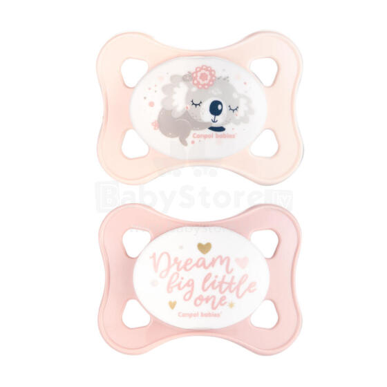 CANPOL 23/910 Soothing silicone symmetrical pacifier 0-2 m Mini pink