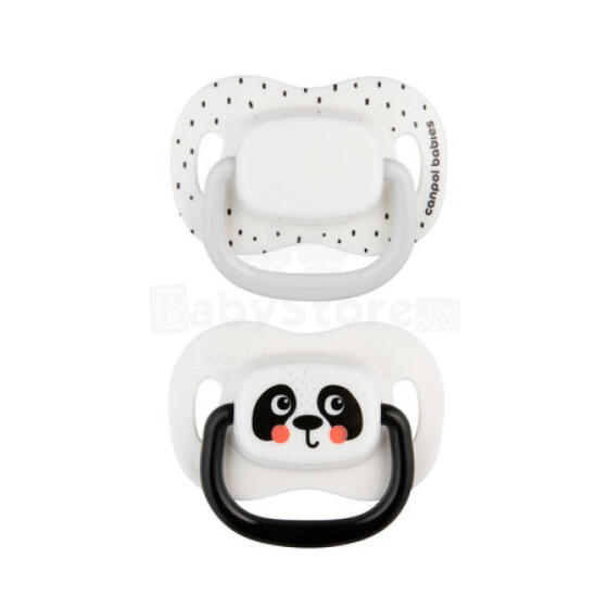 CANPOL 34/927 Soothing silicone pacifier 0-6m symmetrical BabiesBoo 2 pcs white