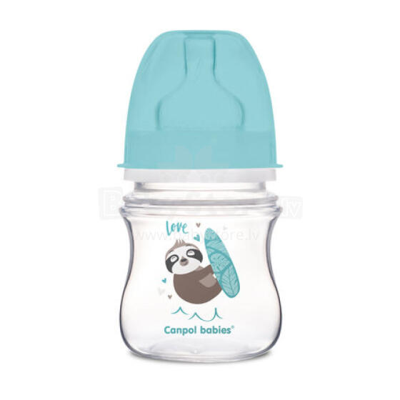 CANPOL 35/220 EasyStart Exotic 120ml anti-colic wide-neck bottle blue
