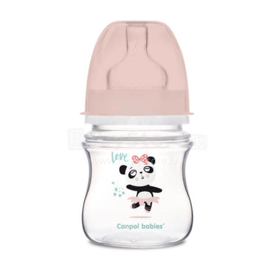CANPOL 35/220 EasyStart Exotic wide-neck anti-colic bottle 120ml pink
