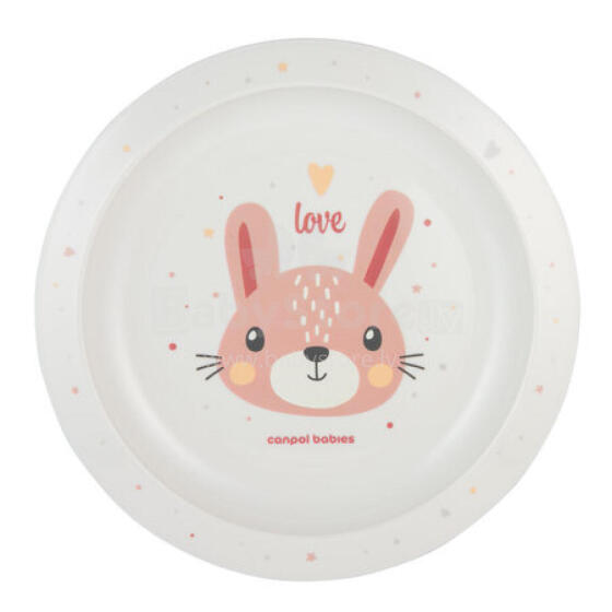 CANPOL 4/411 Plastic plate Cute Animals pink pin2