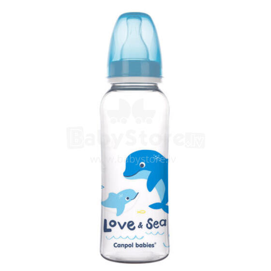 CANPOL 59/400 Slim bottle 250ml PP LOVE&amp;SEA blue
