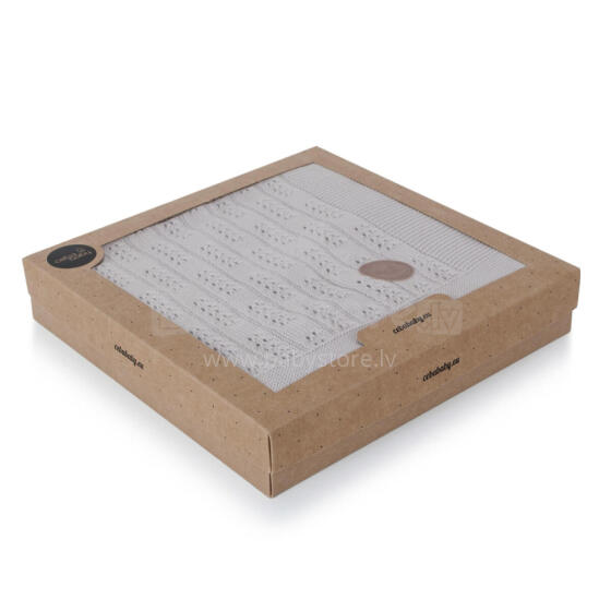 CEBA 812-109-260 Knitted blanket 90x90 in gift box Herringbone gray*