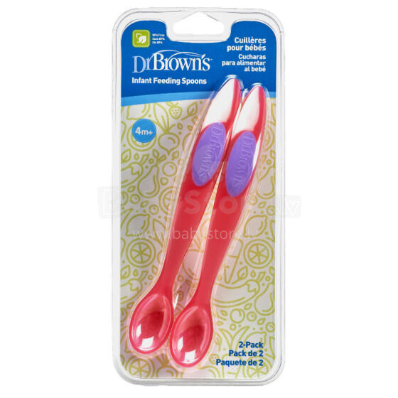 Dr.Browns TF200 Pink Feeding Spoons 2pack