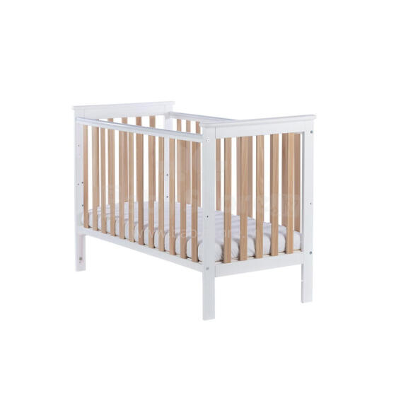 DREWEX LEO Bed with drop side, white/beech