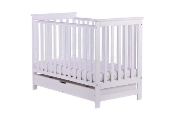 DREWEX Bed LEO DELUX with drawer, railing white/white