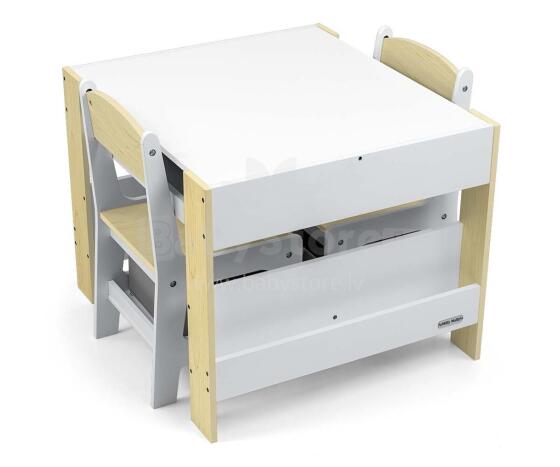MILLY MALLY 5490 Furniture set - Table and two chairs Sven Natural