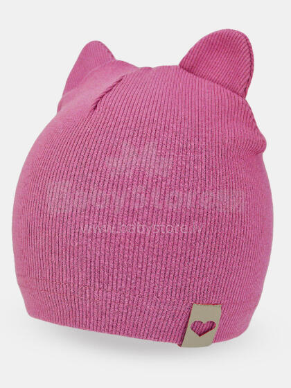 NOVITI CP052-G-04 Double stripe hat with ears burgundy 40/42 cm
