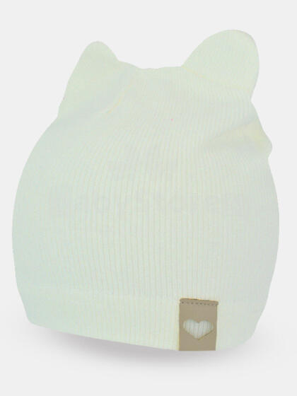 NOVITI CP052-G-05 Double stripe hat with ears ecru 40/42 cm