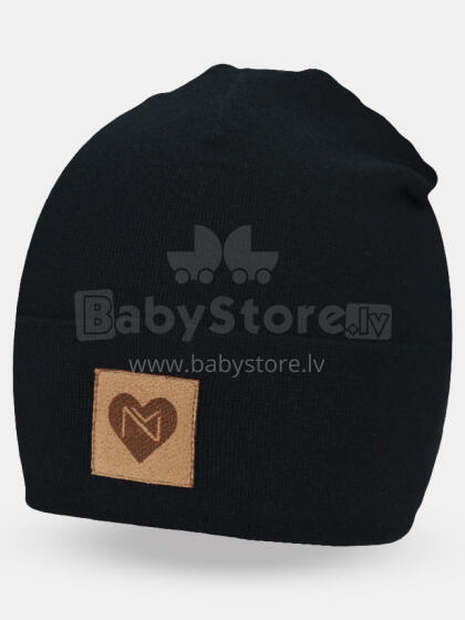 NOVITI CP058-G-01 Cotton cap double heart folded black 48/50 cm
