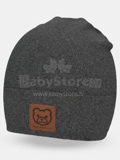 NOVITI CP059-B-04 Cotton double folded cap, teddy bear, graphite, 48/50 cm