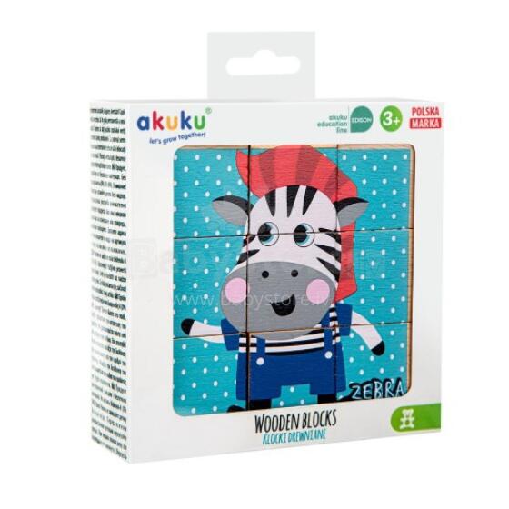AKUKU A0612 Wooden blocks 9 pieces