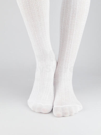 NOVITI RB009-G-01 Cotton tights jacquard pattern stripes white 80/86