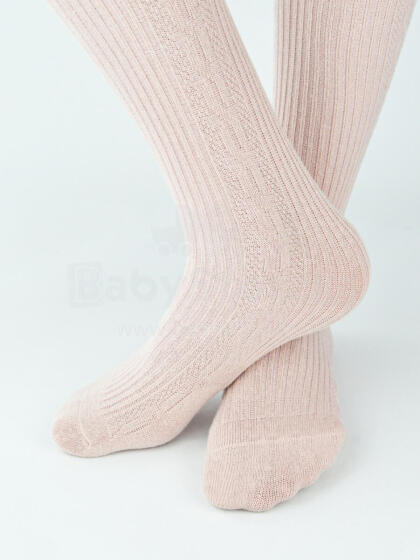 NOVITI RB011-G-02 Cotton tights striped braid pink 80/86