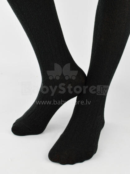 NOVITI RB012-G-03 Cotton tights striped herringbone black 80/86