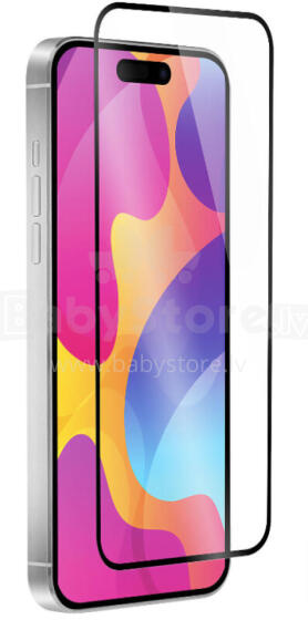Fusion 5D glass aizsargstikls pilnam ekrānam Apple iPhone 15 Pro Max melns