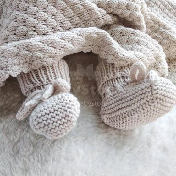 La Bebe™ Lambswool Natural Eco Socks/Booties Art.236526 Natural wool socks/boots for newborns