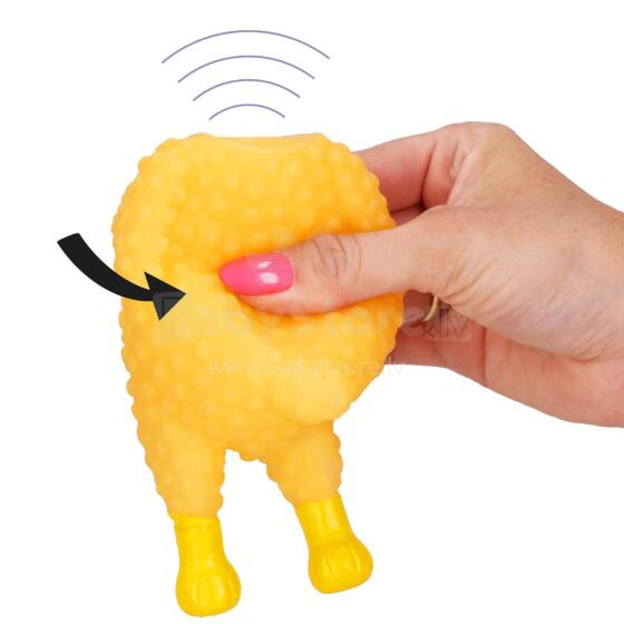 Rubber Dog Toy, Chew Chicken with Squeaker Springos PA0285 Yellow